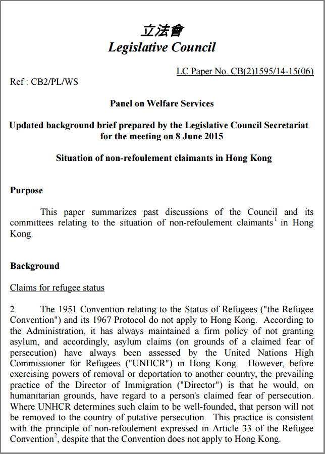 Legco background brief for welfare meeting (3Jun2015)
