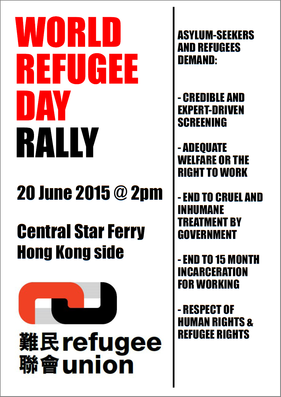 World Refugee Day 2015 rally