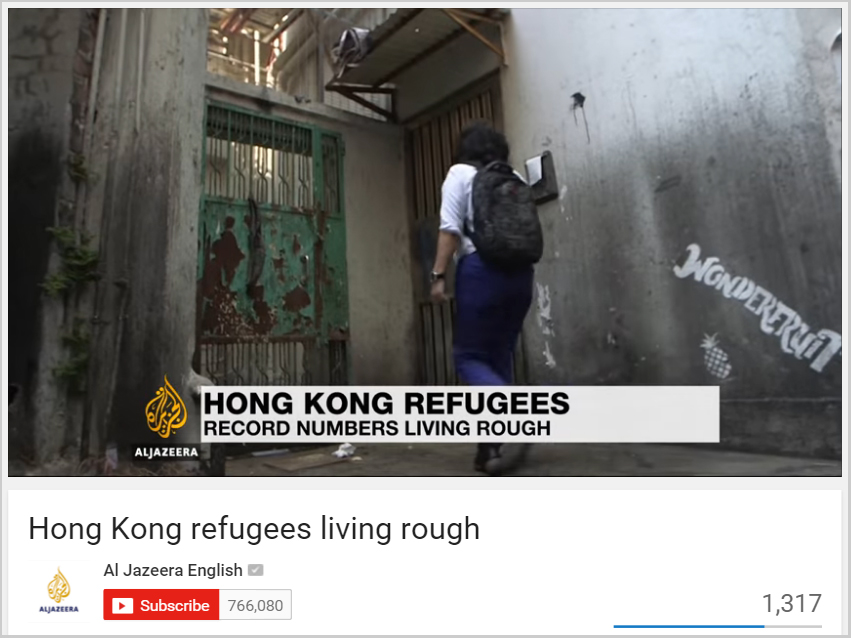 Aljazeera - Hong Kong refugees living rough