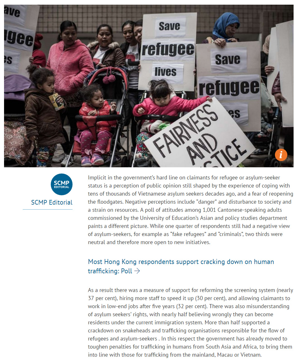 SCMP - Signs of tolerance of refugees
