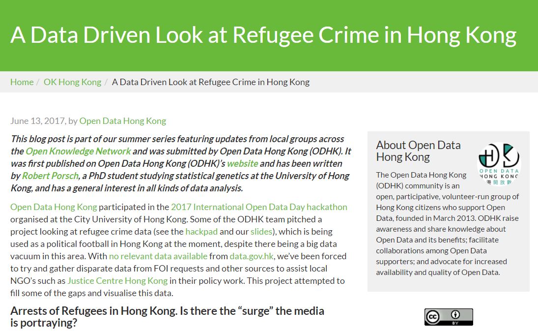 Data Driven Look at Refugee Crime in Hong Kong - 14Jun2017
